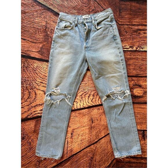 Agolde Riley Hi Rise Straight‎ Crop Light Wash - Picture 4 of 15